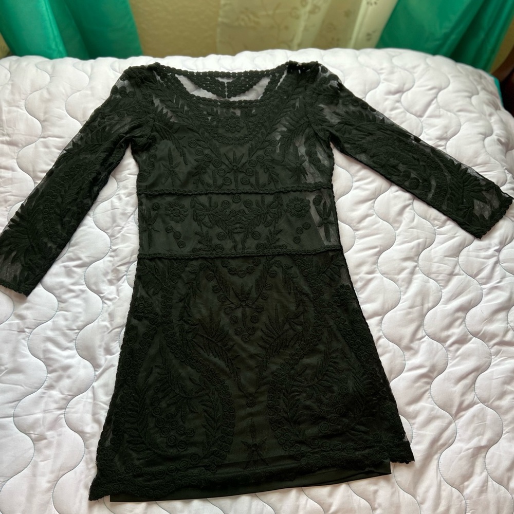 Express Embroidered Lace Shift Dress